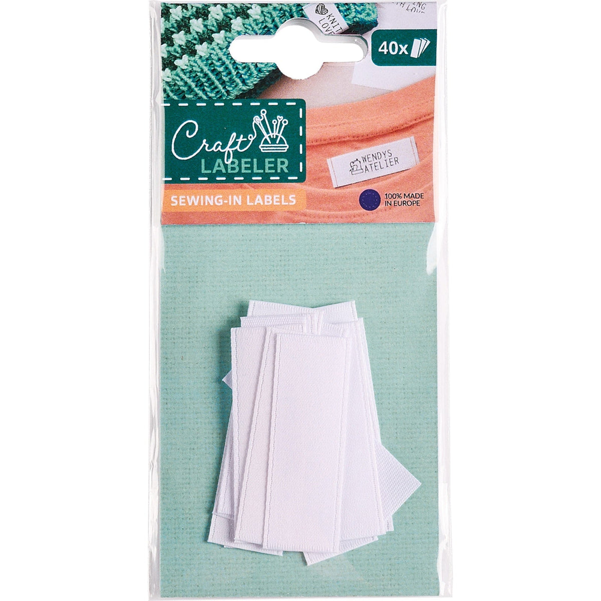 Craft Labeler Sew-in Labels Satin White 40pk