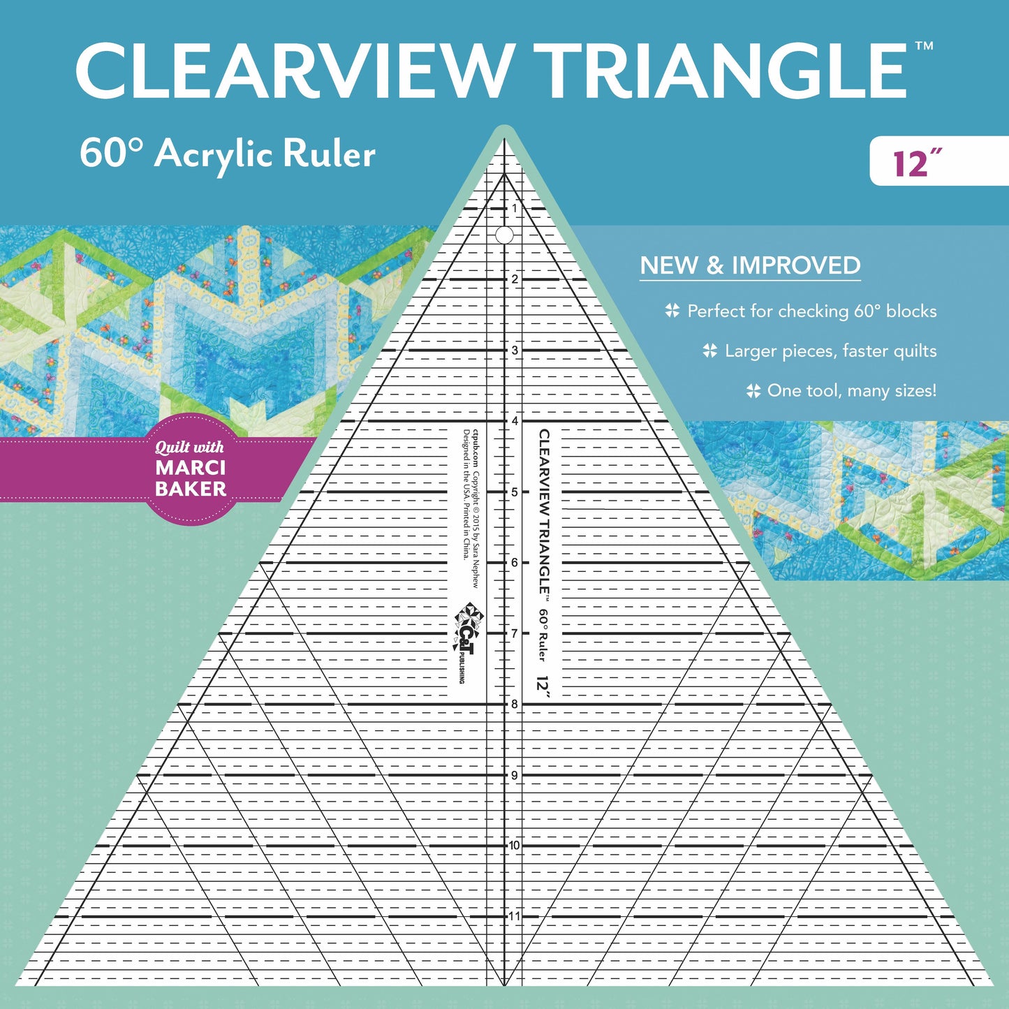 Clearview Triangle 60 Degree Acrylic Ruler 8"