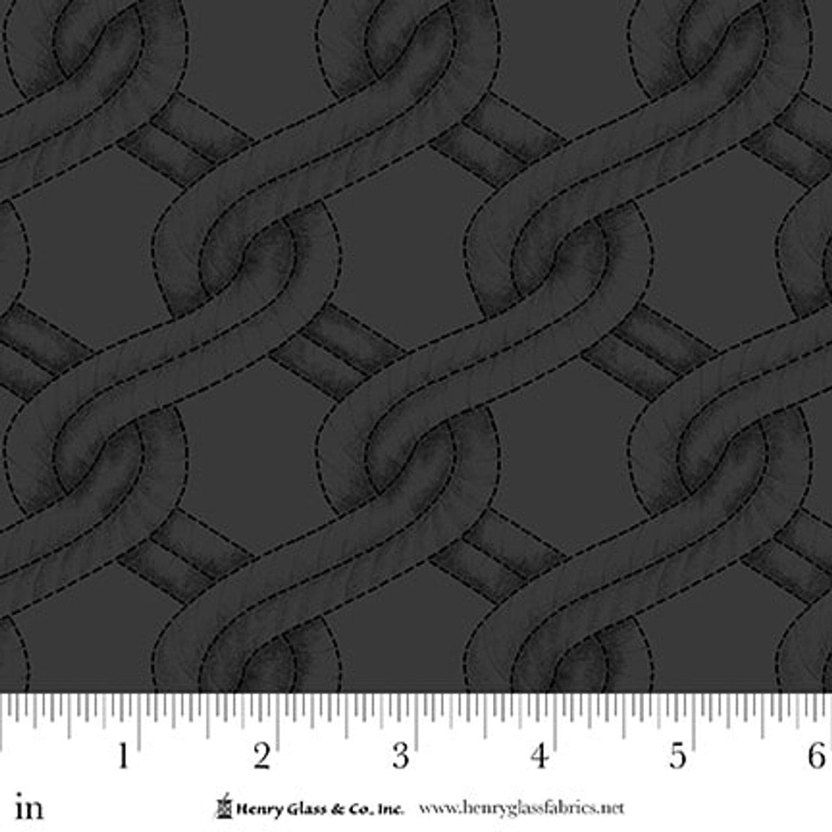 Charcoal/Black Twisted Rope Stitched Braid Cotton Wideback Fabric Per Yard