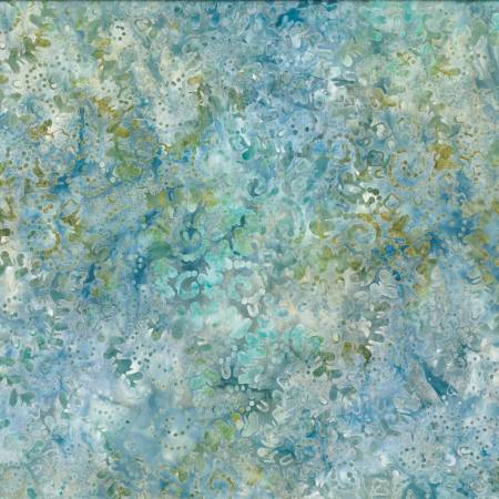 WL Shoreline Blue Twirling Lines Batik