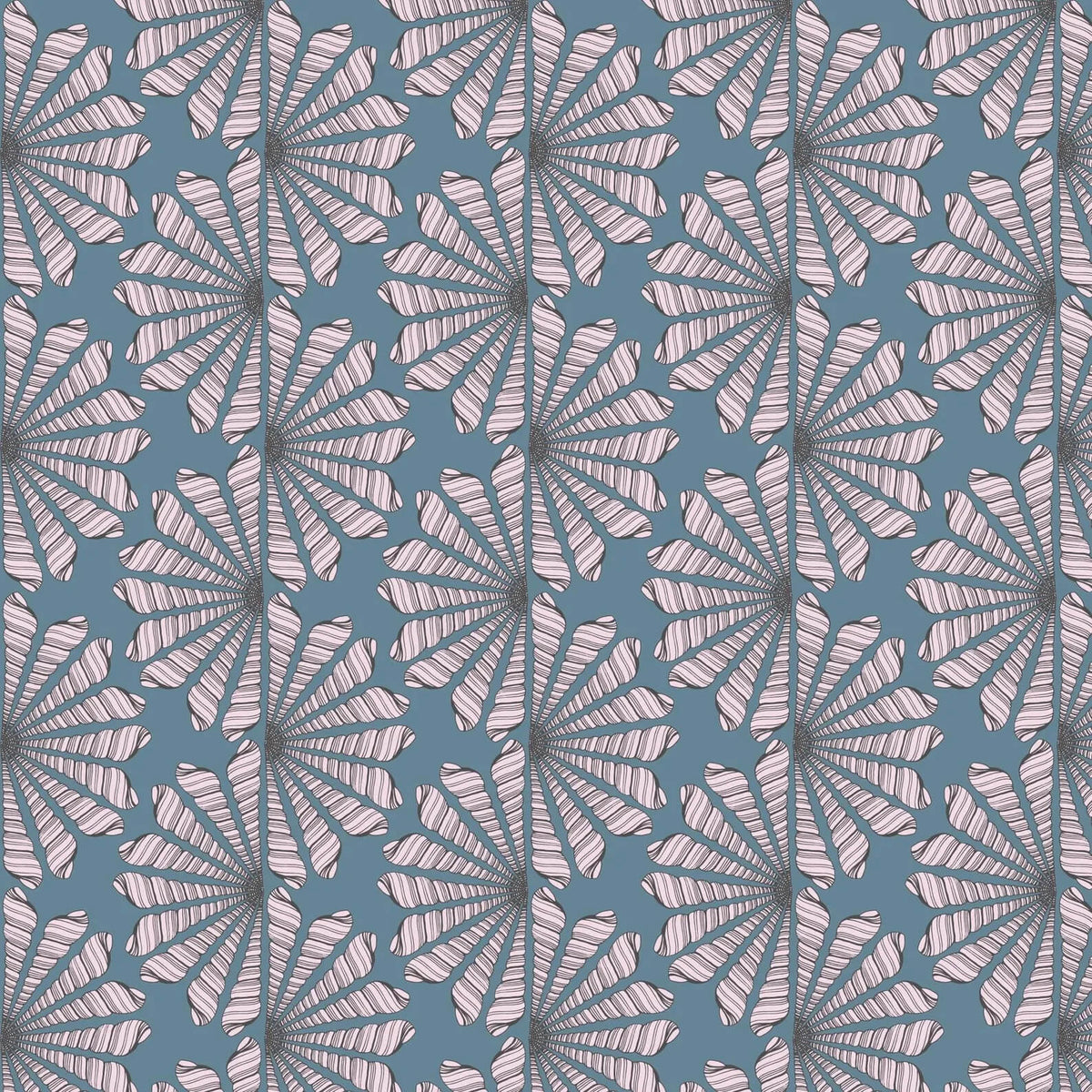 Seashell Serenade - Shell Fan - Blue