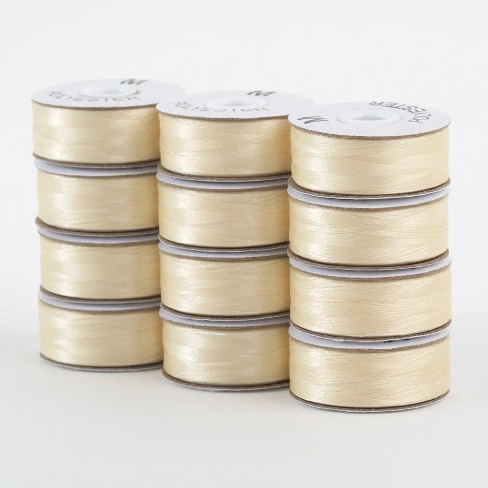 Super Bobs Poly #620 Cream (M-Style) 12 pack pre-wound bobbins