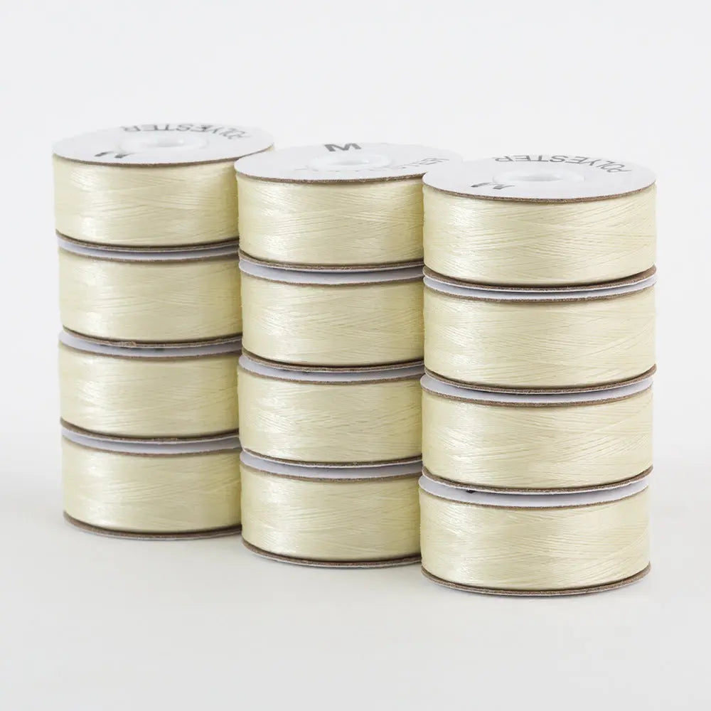 Super Bobs Poly #651 Ivory (M-Style) 12 pack pre-wound bobbins