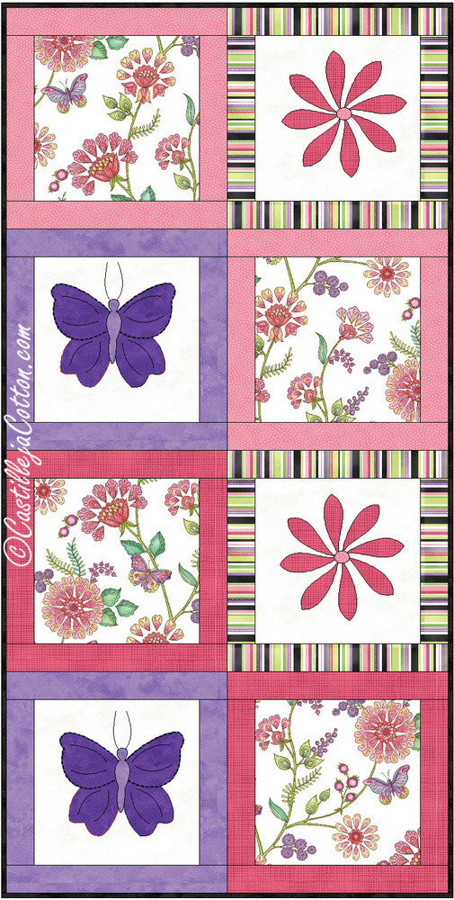 Butterfly and Flower Table Runner Pattern