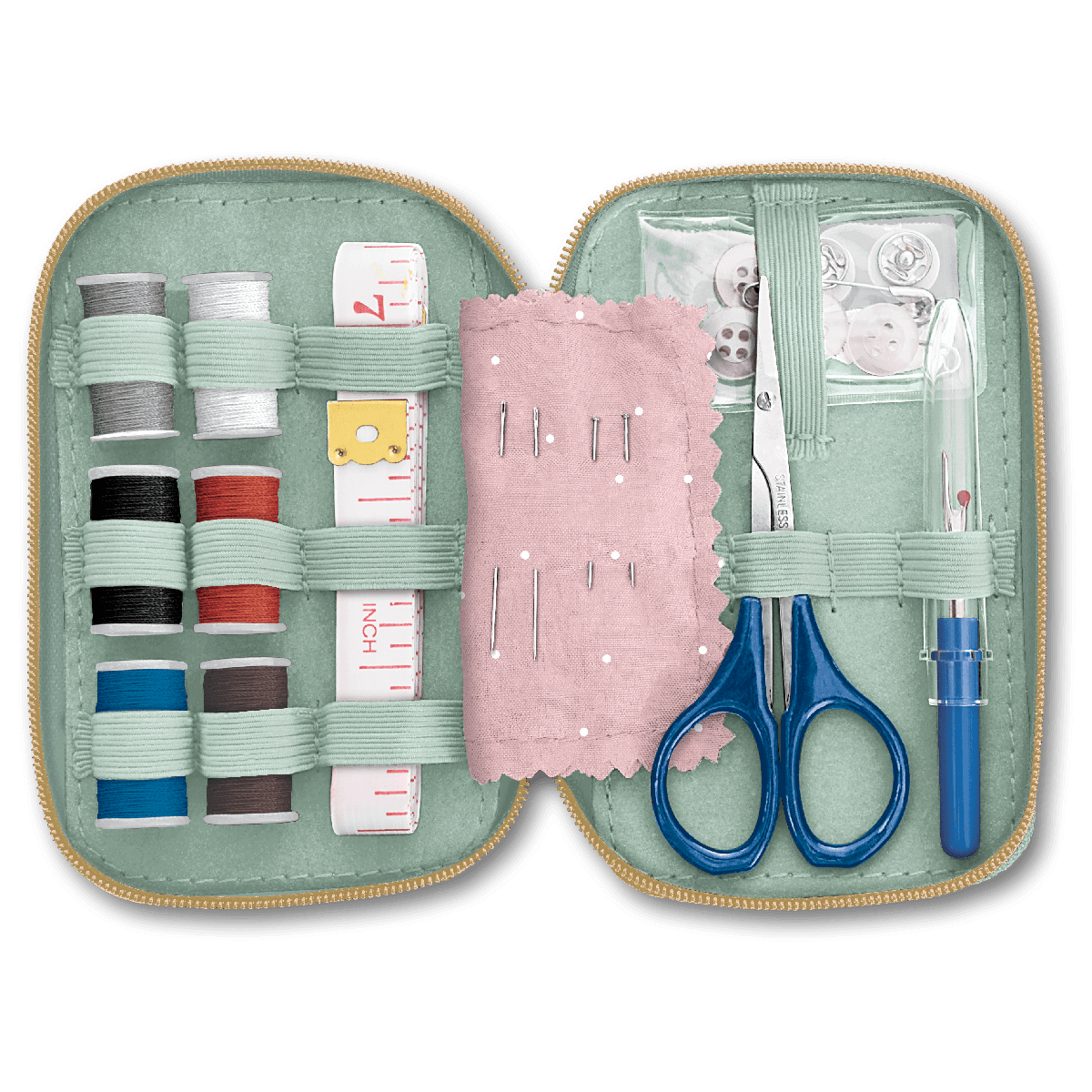 Mint Jacobean Sewing Kit