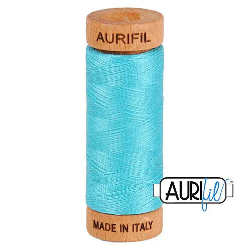 5005 Bright Turquoise Aurifil Cotton 80wt Spool