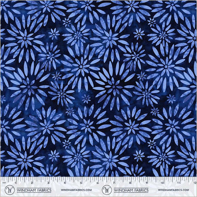 108" Quilt Back Twinkling Daisies Indigo Cotton Wideback Fabric (3/4 yard pack)