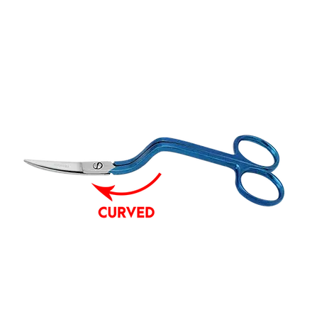 6" True Left Handed Double Curved Machine Embroidery Scissors