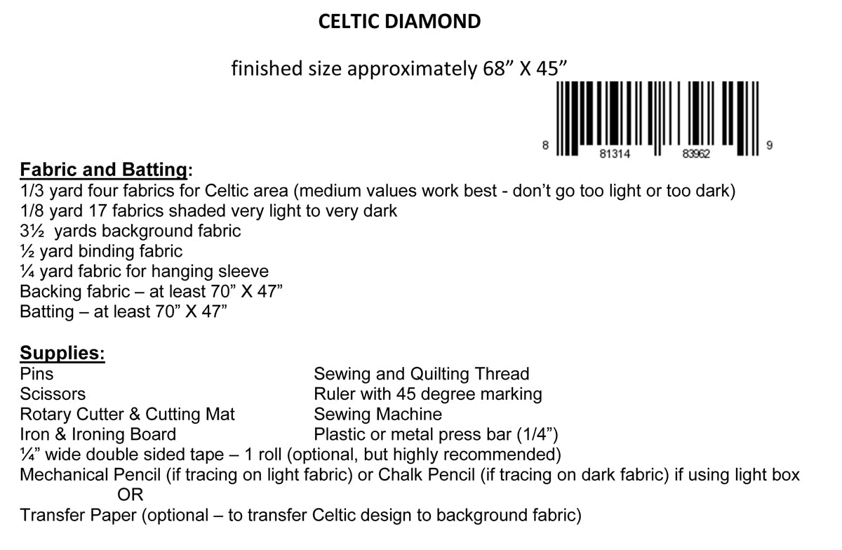 Celtic Diamond Quilt Pattern