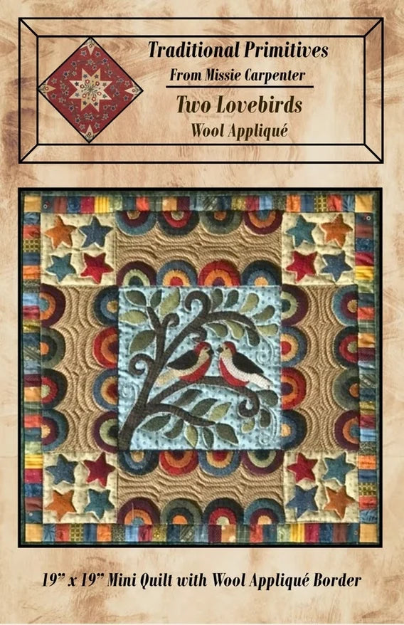 Two Lovebirds Wool Applique Pattern