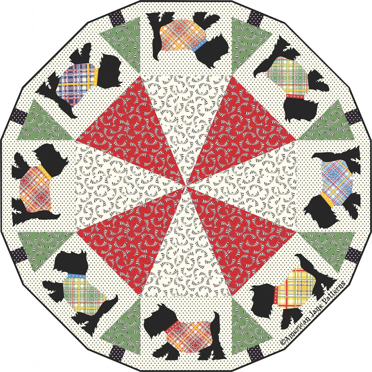 Scotties and Trees Downloadable Pattern