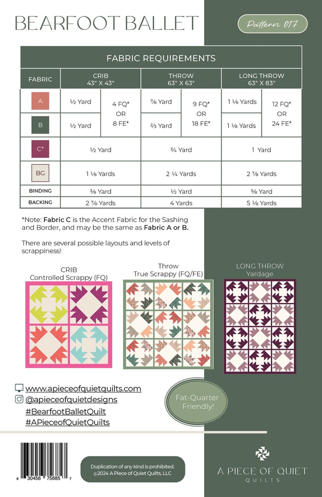 Bearfoot Ballet Quilt Pattern