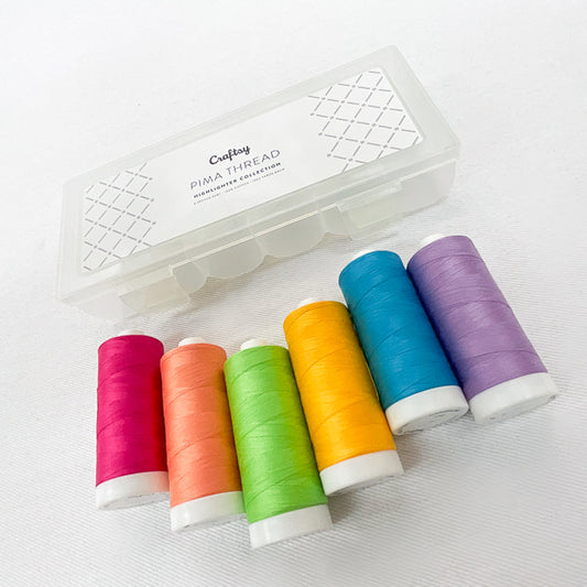 Craftsy Stash Builder Pima Thread Set Bundle Highlighter Collection 6 spools