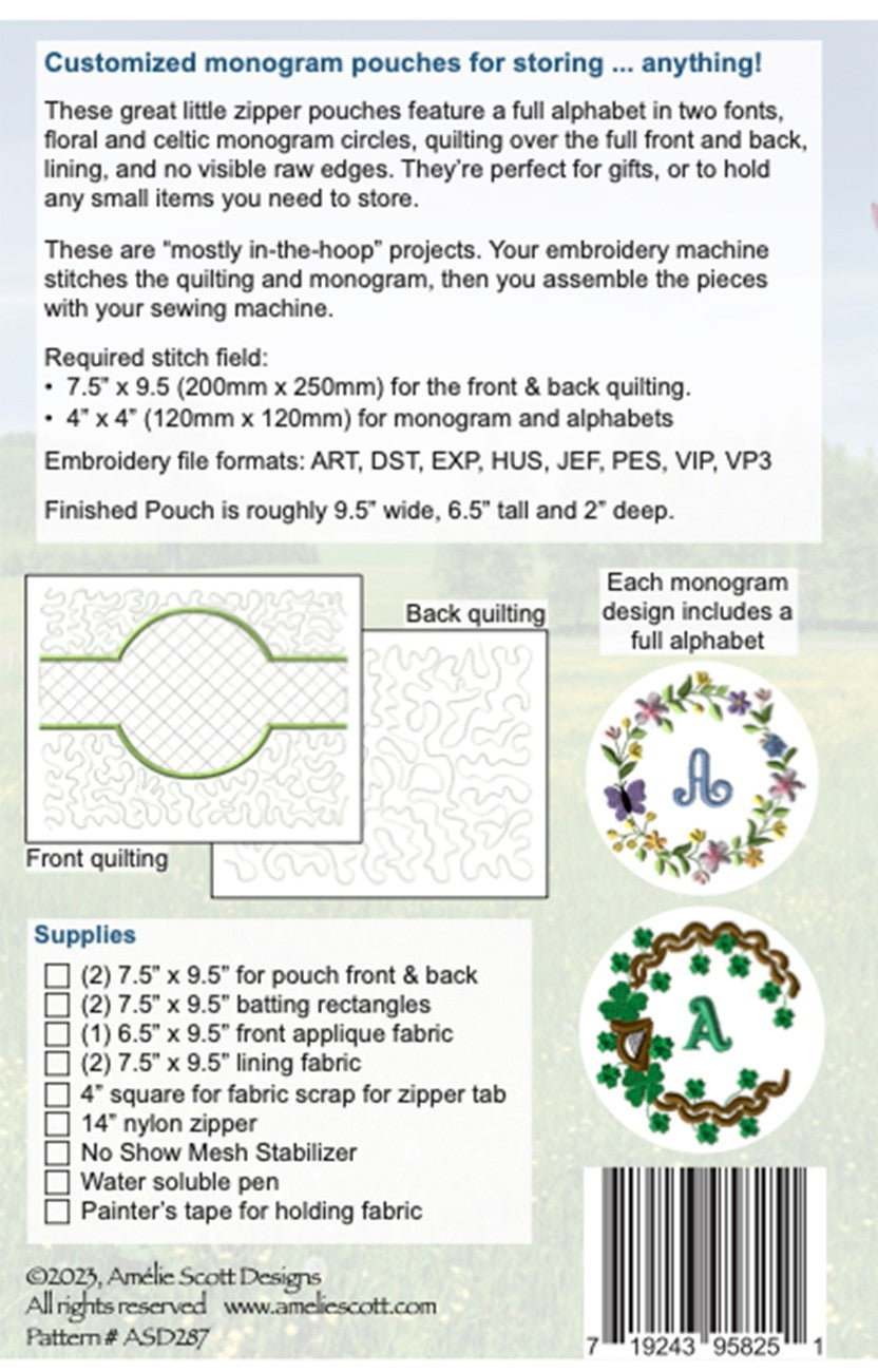 Arts & Letters Pouch Pattern