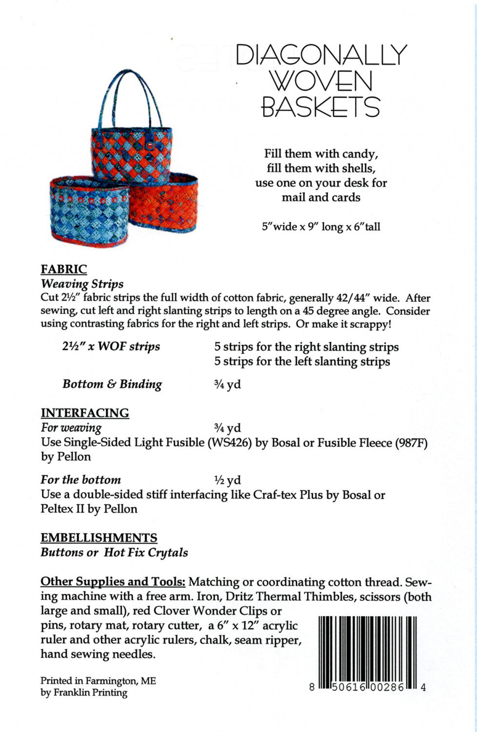 Diagonally Woven Baskets Pattern