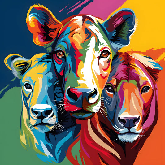 Abstract Animals Pop Art Fabric Panel