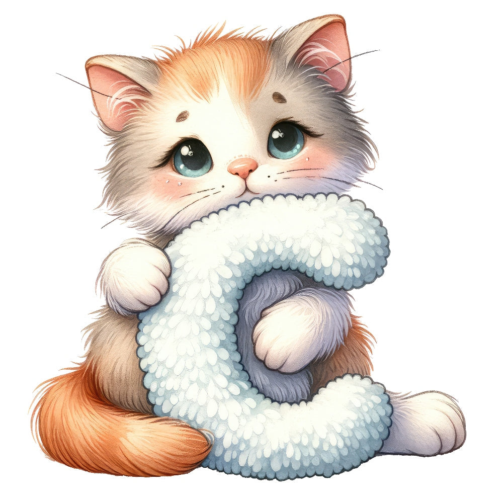 Animal Cat Letter C Fabric Panel