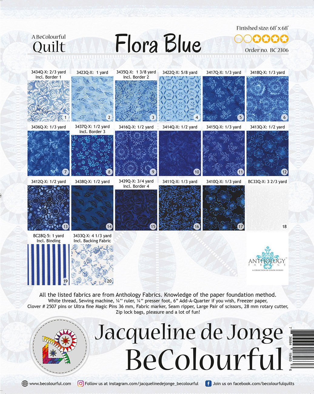 Flora Blue Quilt Pattern