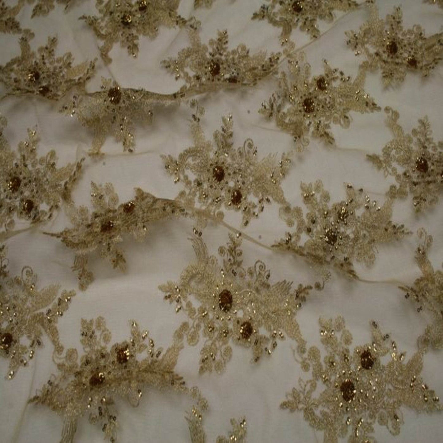 Blossom Glitter Sequin Embroidered Mesh Fabric. Lace Netting Material ideal for Sewing, Dresses, Gowns, Skirts, Veils