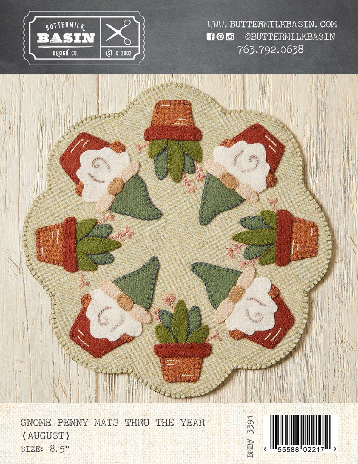 Gnome Penny Mats Thru the Year - August Pattern