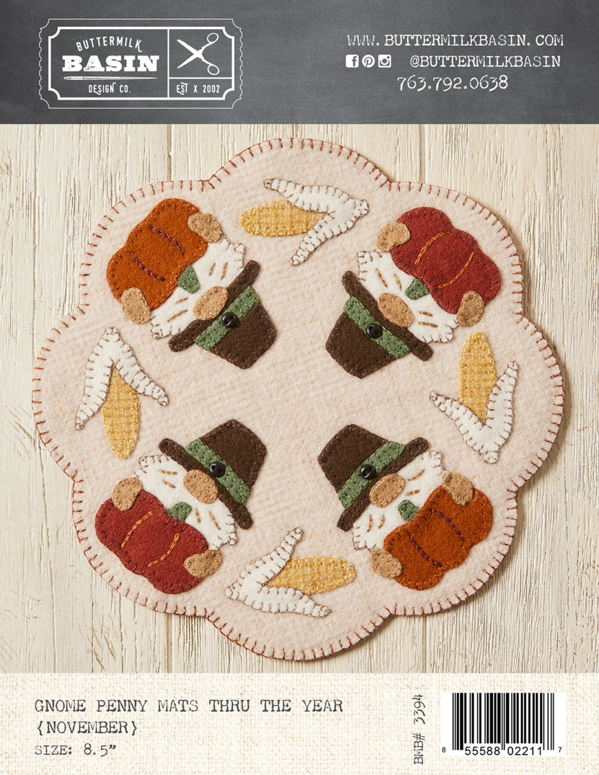 Gnome Penny Mats Thru the Year - November Pattern