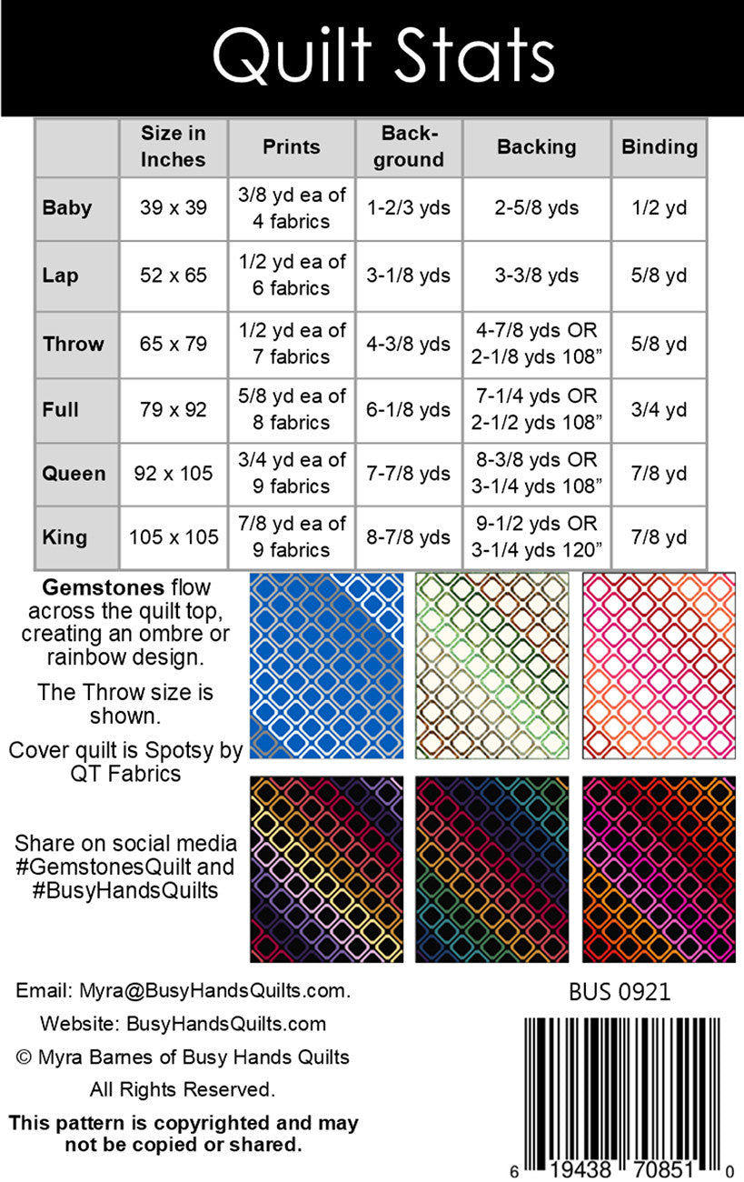 Gemstones Quilt Pattern