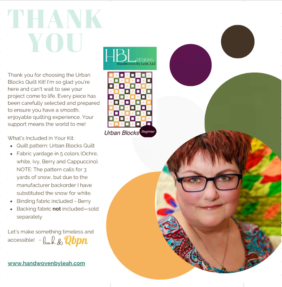 Urban Blocks Quilt Pattern KIT
