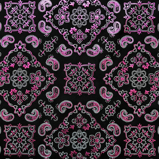 Bandana Foil Printed Spandex Fabric | Blue Moon Fabrics