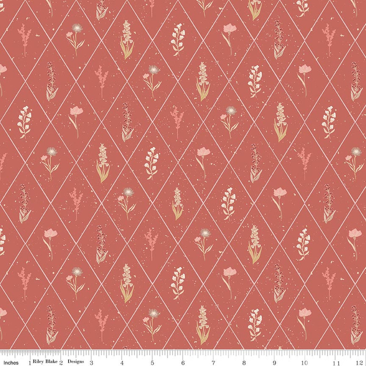 Hedgerow Haven Floral Argyle Rose Quilt Fabric