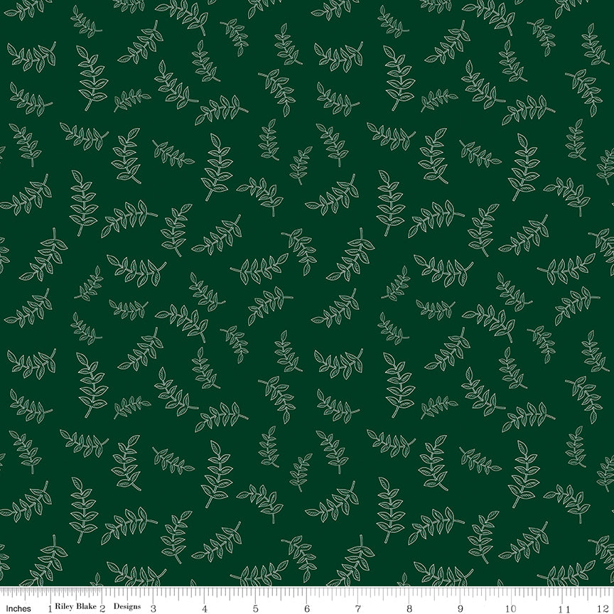 Folk Floral Sprigs Pine Valley