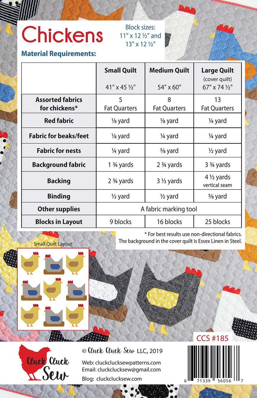 Chickens Quilt Pattern
