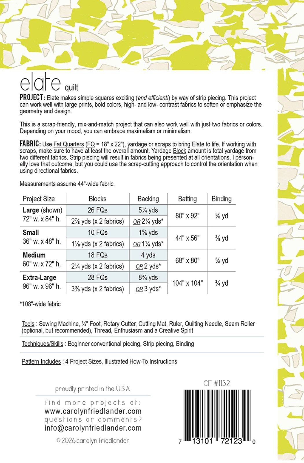 Elate Quilt Pattern