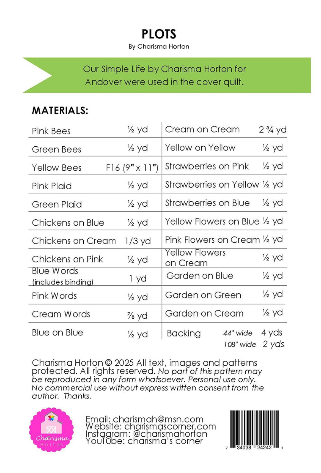 Plots Quilt Pattern