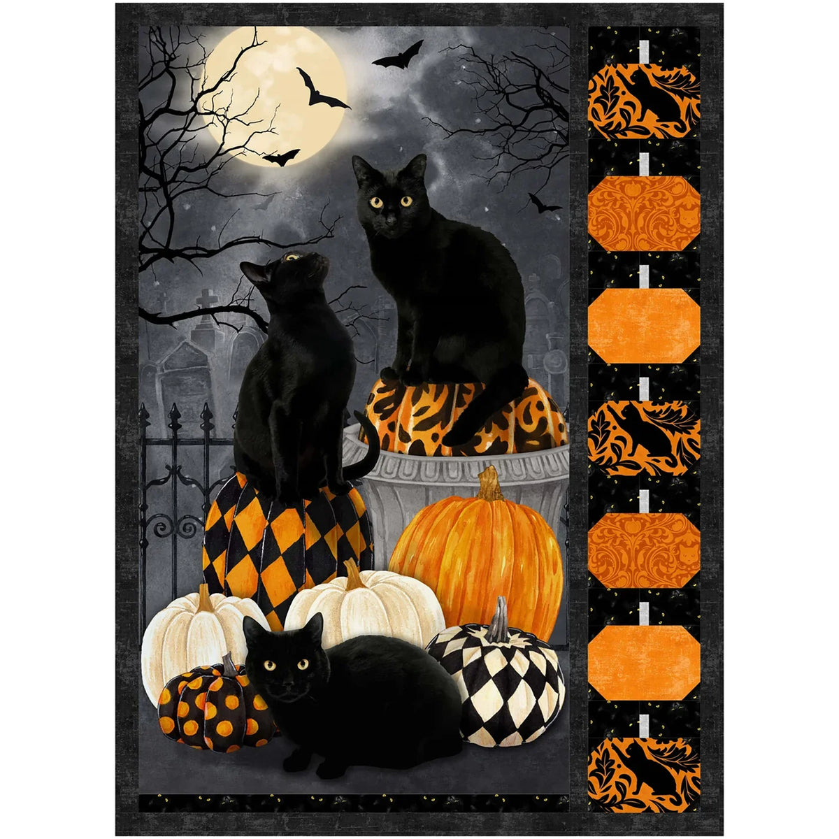Three Cats and Pumpkins Quilt Pattern