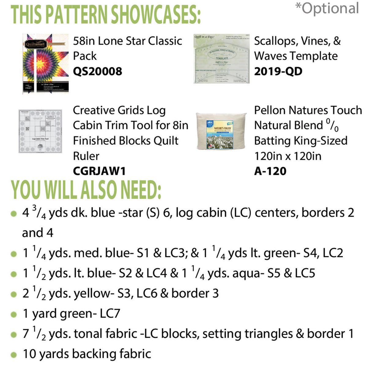 Lone Star Log Cabin Quilt Pattern