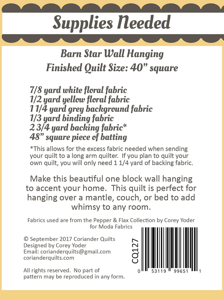 Barn Star Quilt Pattern
