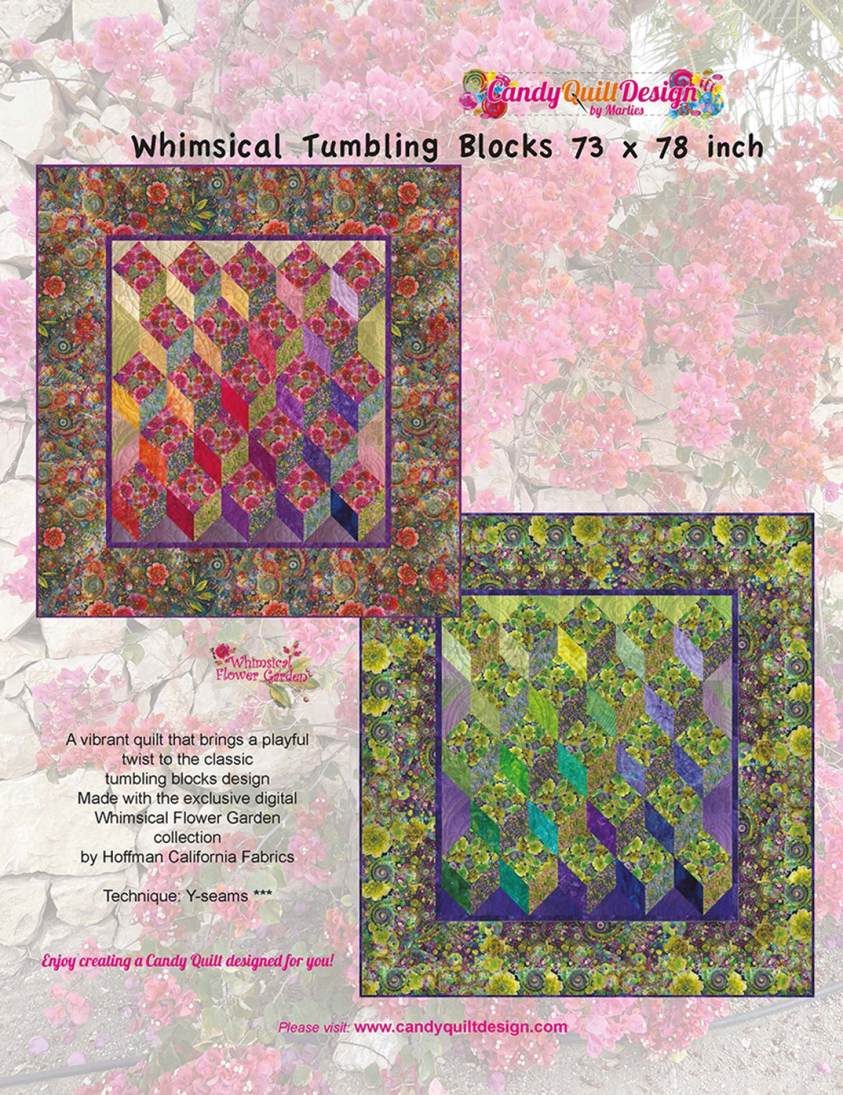 Whimsical Tumbling Blocks Quilt Pattern