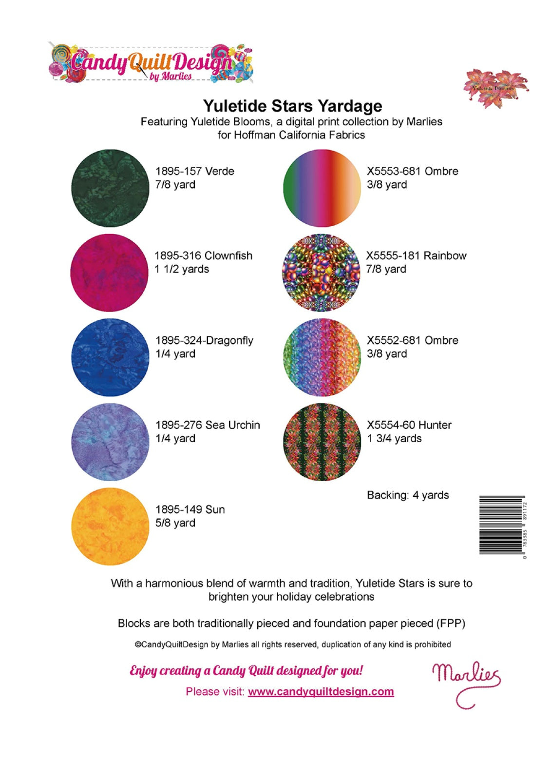 Yuletide Stars Quilt Pattern