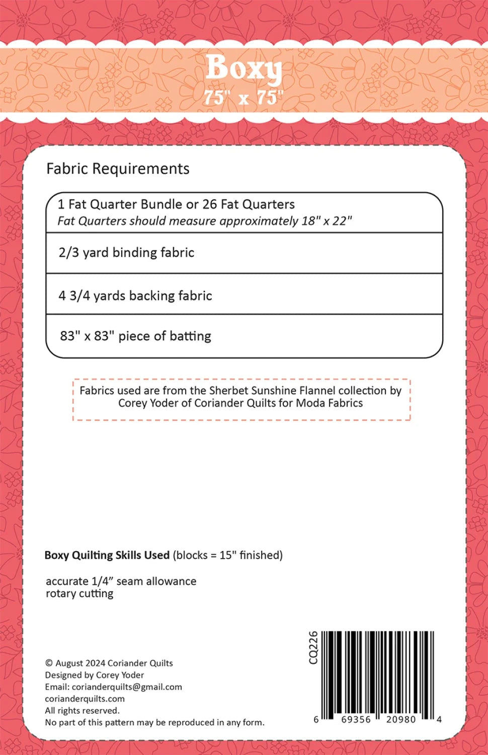 Boxy Quilt Pattern