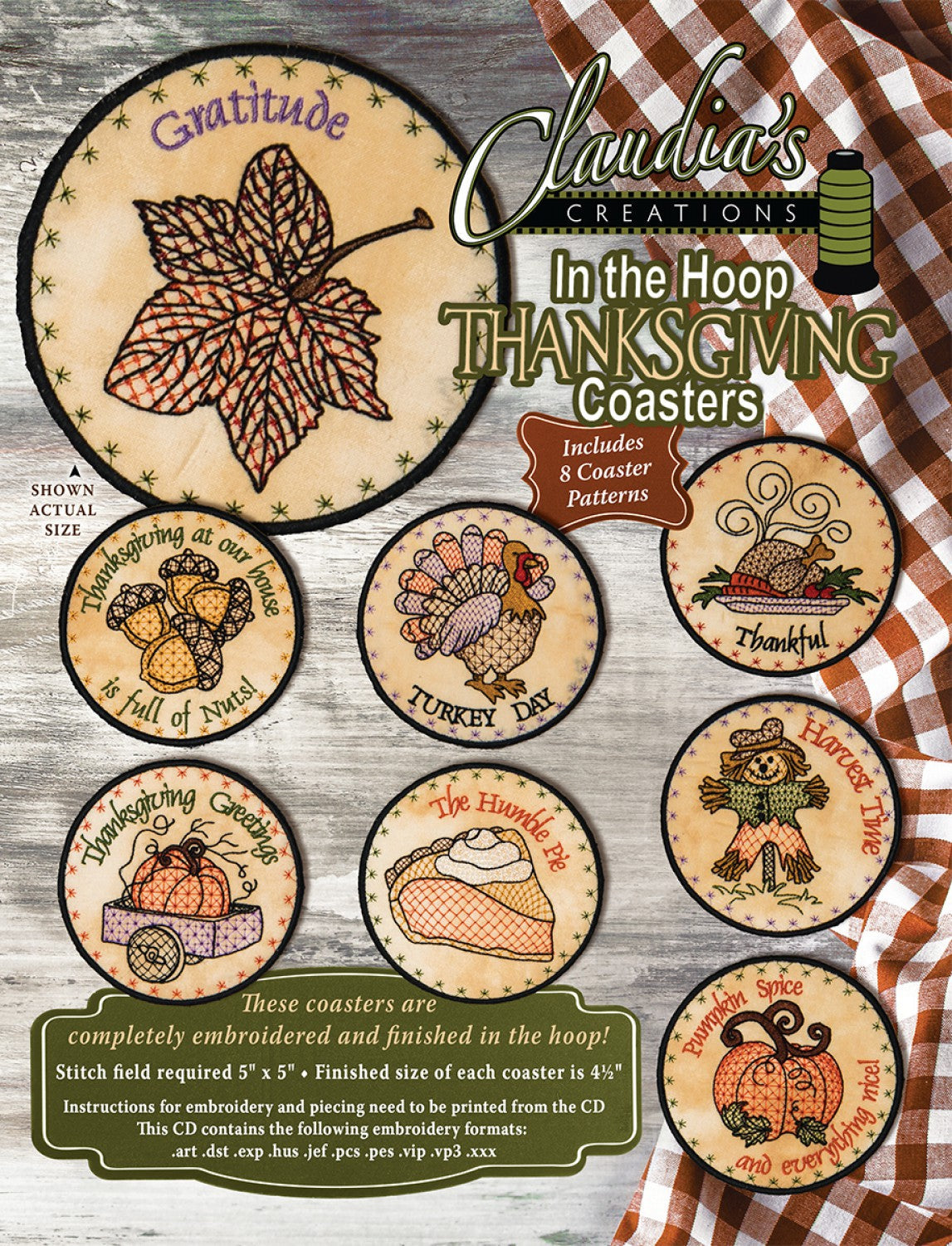 In the Hoop Thanksgiving Coasters