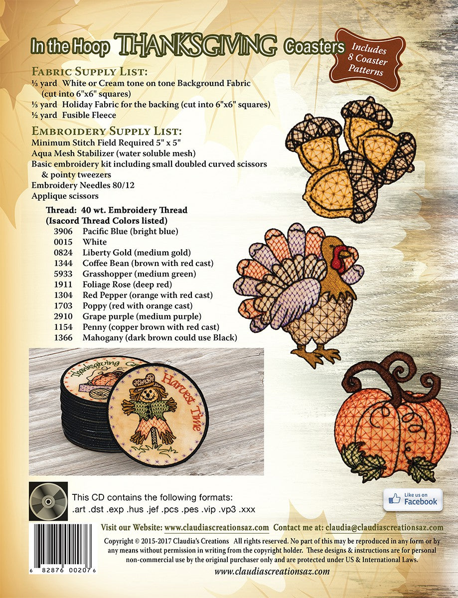 In the Hoop Thanksgiving Coasters