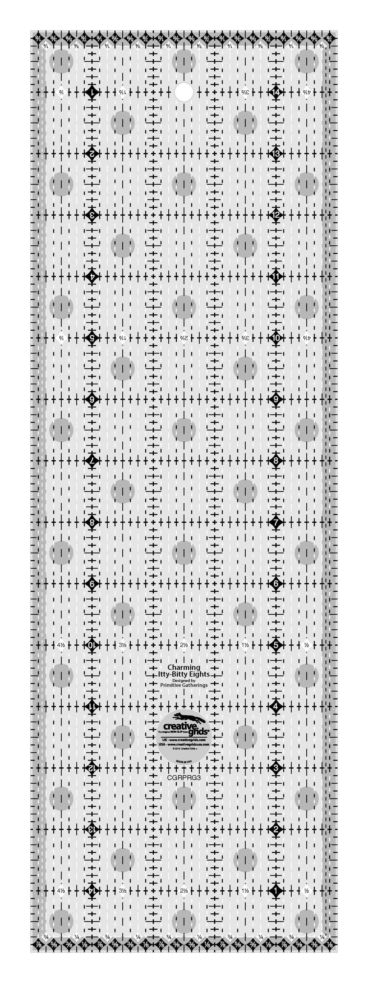 Creative Grids Charming Itty-Bitty Eights 5in x 15in Quilt Ruler