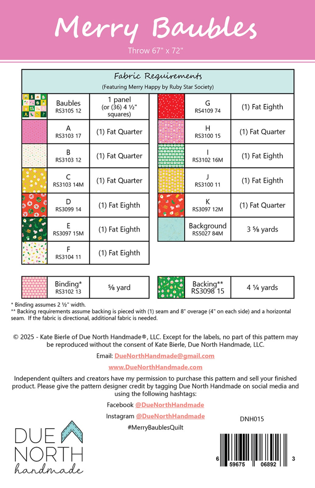 Merry Baubles Quilt Pattern