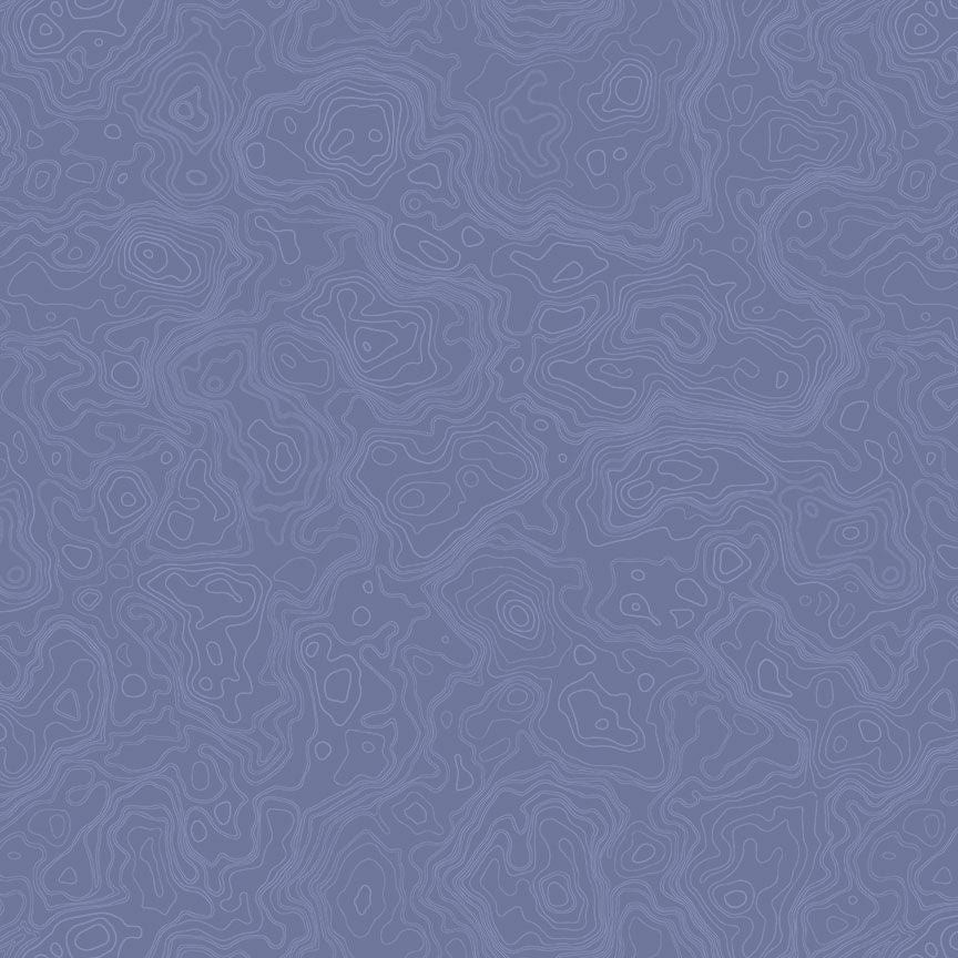 Denim Topography Map Path to Freedom Cotton 44"/45" Fabric Per Yard