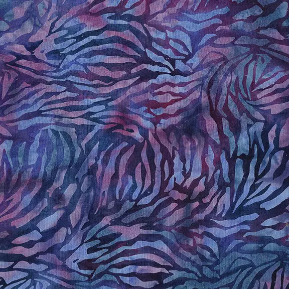 Essence Tiger Stripe-Multi Purple Magenta Batik 44"/45" Fabric Per Yard