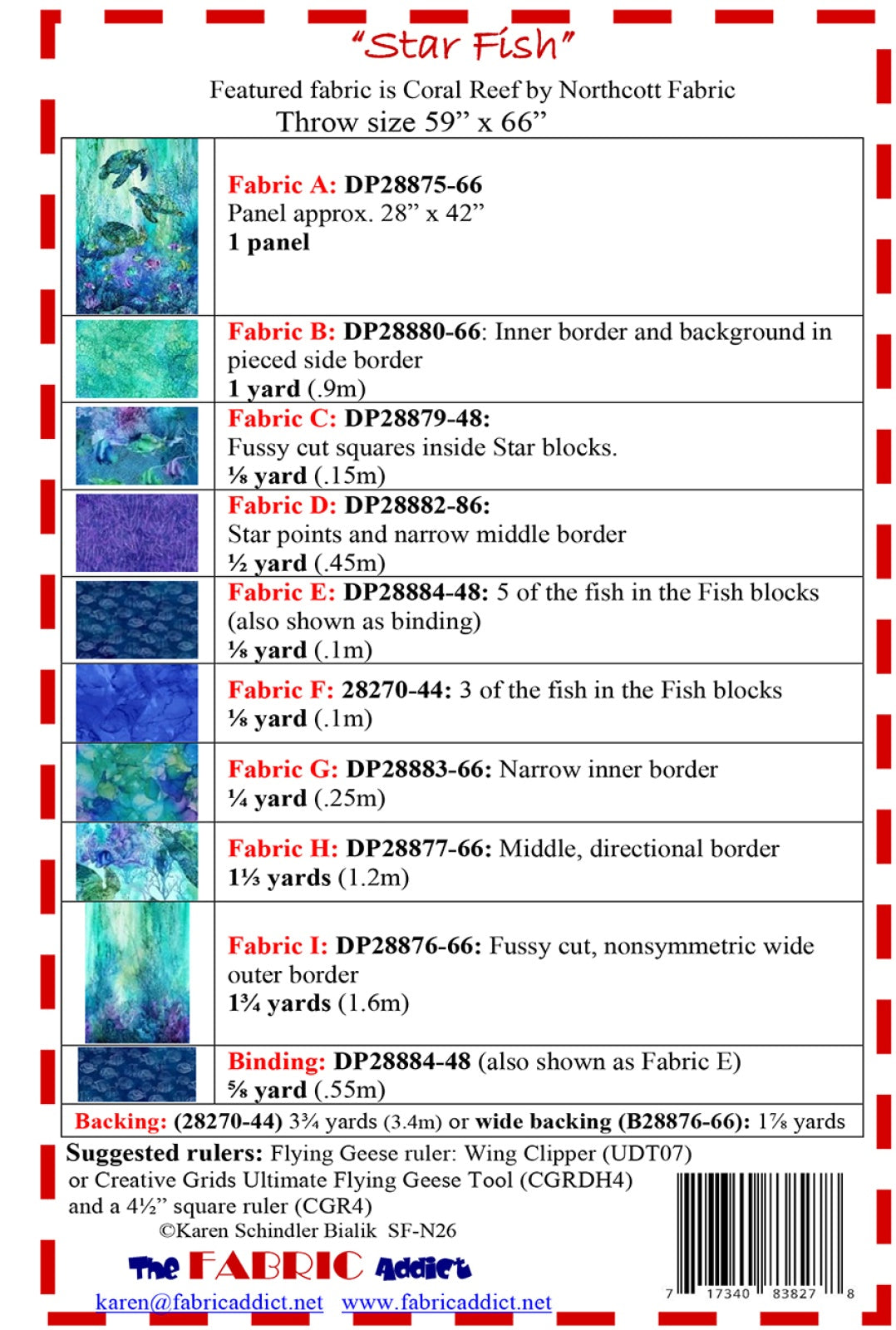 Star Fish Northcott Quilt Pattern