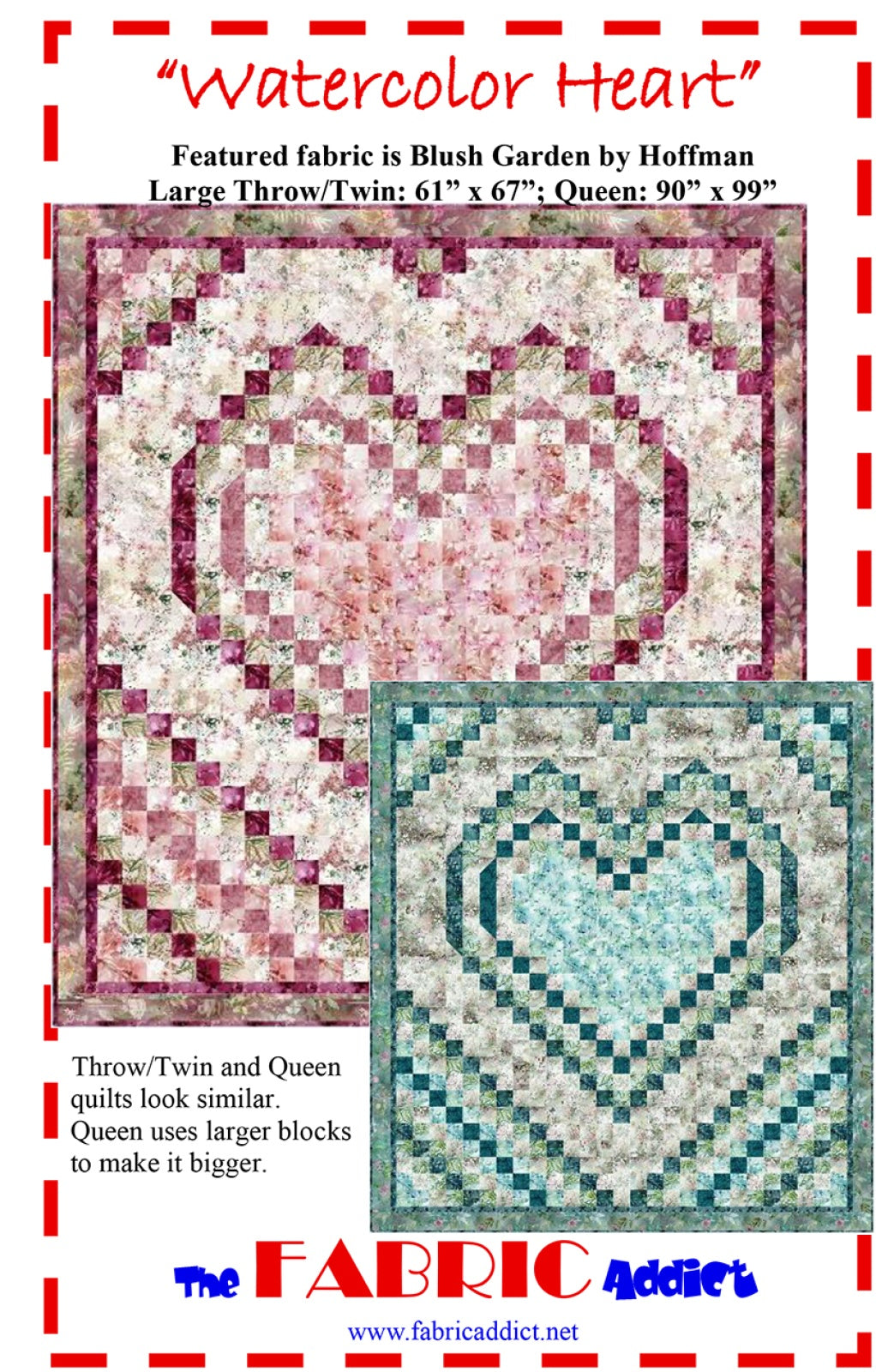 Watercolor Heart Quilt Pattern