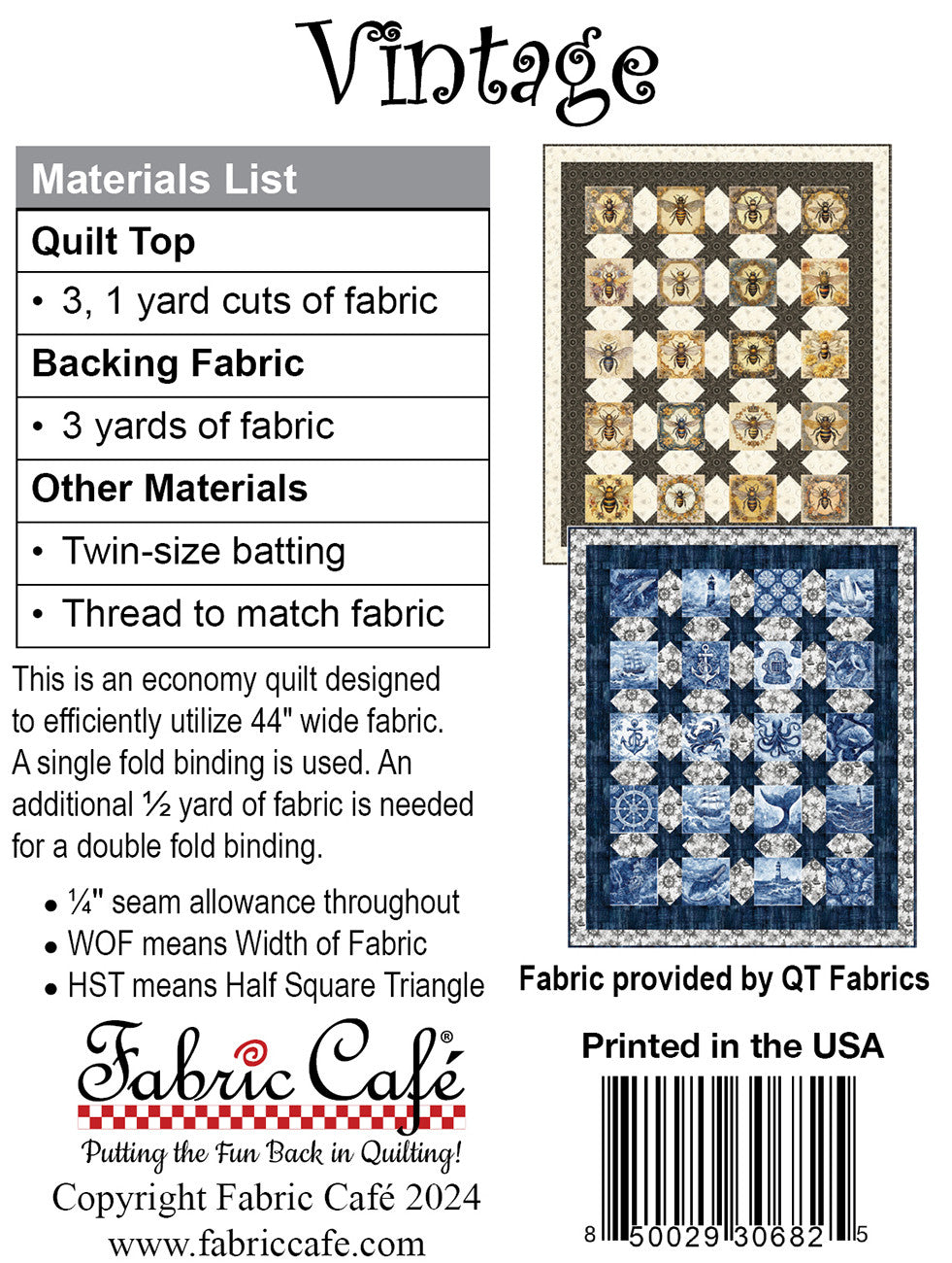 Vintage Individual Quilt Patter