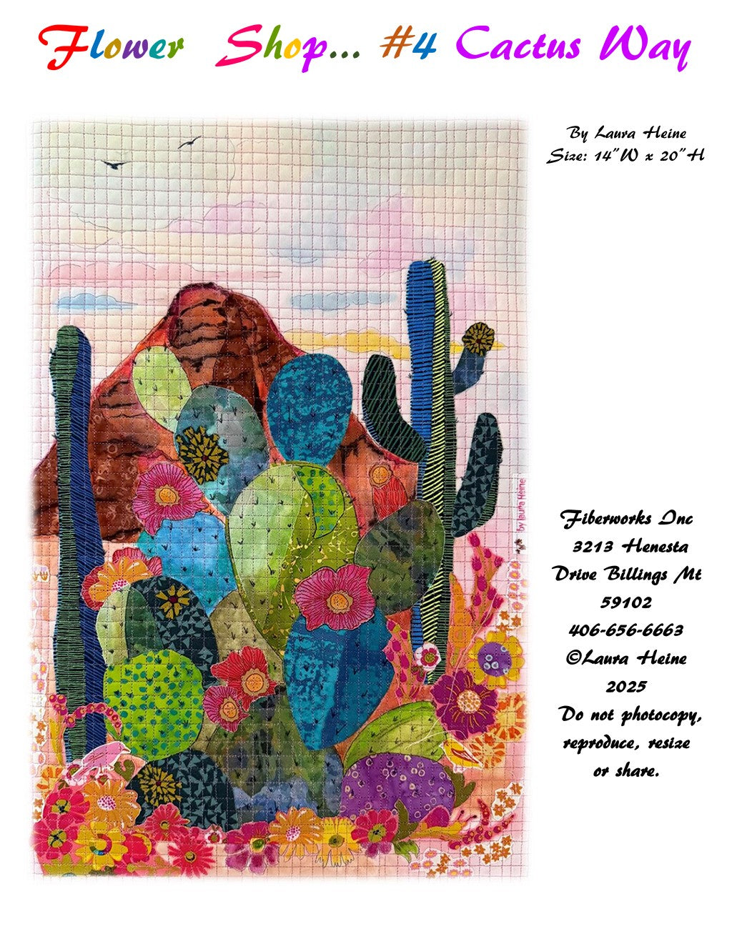 Flower Shop #4 Cactus Way Collage Pattern