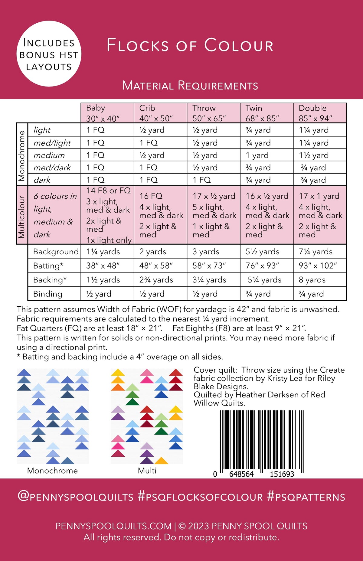 Flocks of Colour Downloadable Pattern